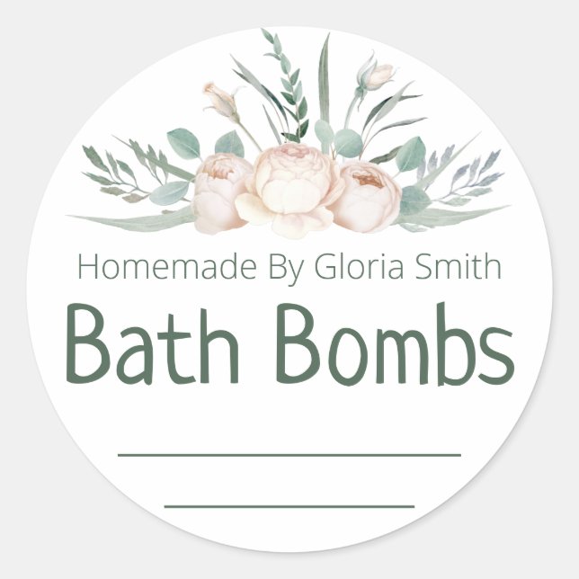 Sticker Label For Homemade Bath Bomb (Front)