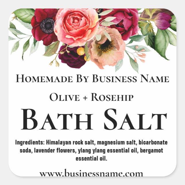 Sticker Label For Homemade Bath Salt (Front)