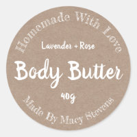 Sticker Label For Homemade Body Butter