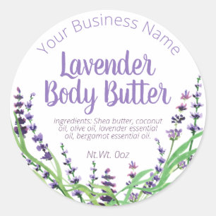 Sticker Label For Homemade Lavender Body Butter