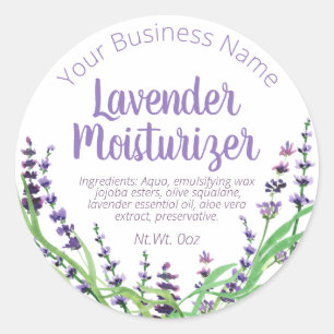 Sticker Label For Homemade Lavender Moisturizer