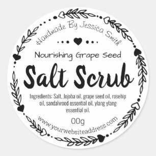 Sticker Label For Homemade Salt Scrub