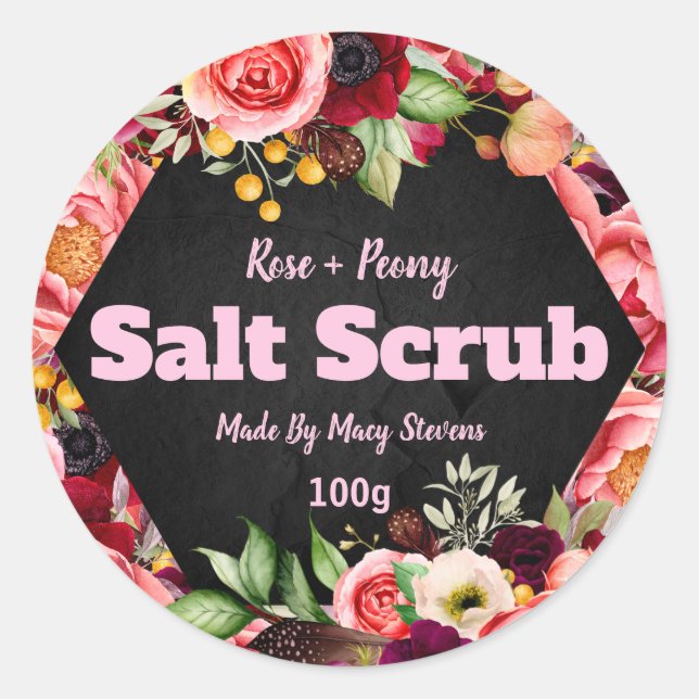 Sticker Label For Homemade Salt Scrub (Front)