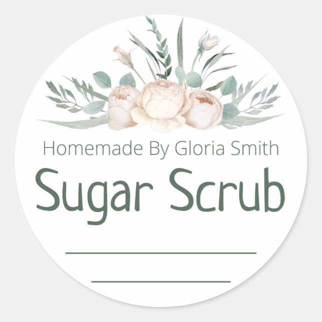 Sticker Label For Homemade Sugar Scrub (Front)
