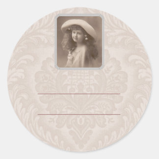 Sticker label name tag Nostalgia Victorian Girl