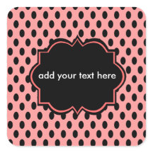 sticker lable pink and black polka dotted