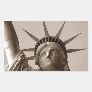 Sticker Lady Liberty Island USA Sepia Statue Of