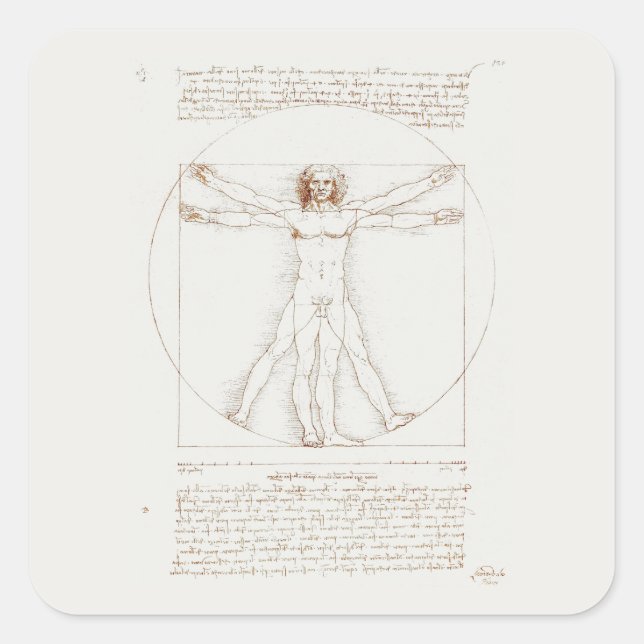 STICKER : LEONARDO DA VINCI : VITRUVIAN MAN (Front)