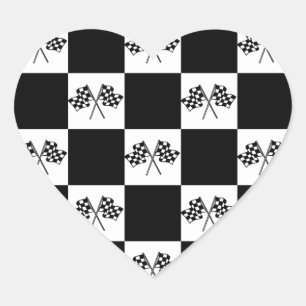 Sticker Love Auto car Racing Chequered Flags Flag