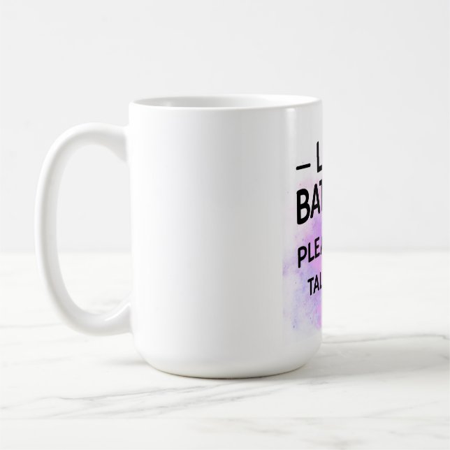 Sticker Low Battery Please Don’t Talk to Me – Funn Coffee Mug (Left)