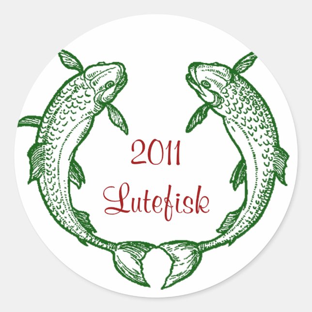 Sticker Lutefisk Fish Home Canning Jar Circles (Front)
