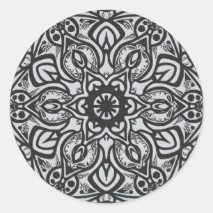 sticker,mandala art design sticker,stationary item classic round sticker
