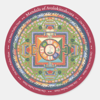 STICKER Mandala of Chenrezig - with Mantra