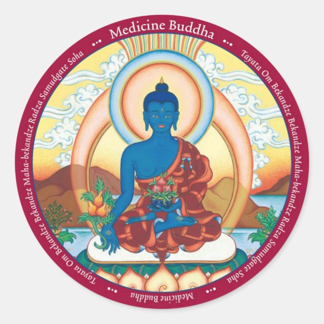 STICKER Medicine Buddha - with mantra (Front)