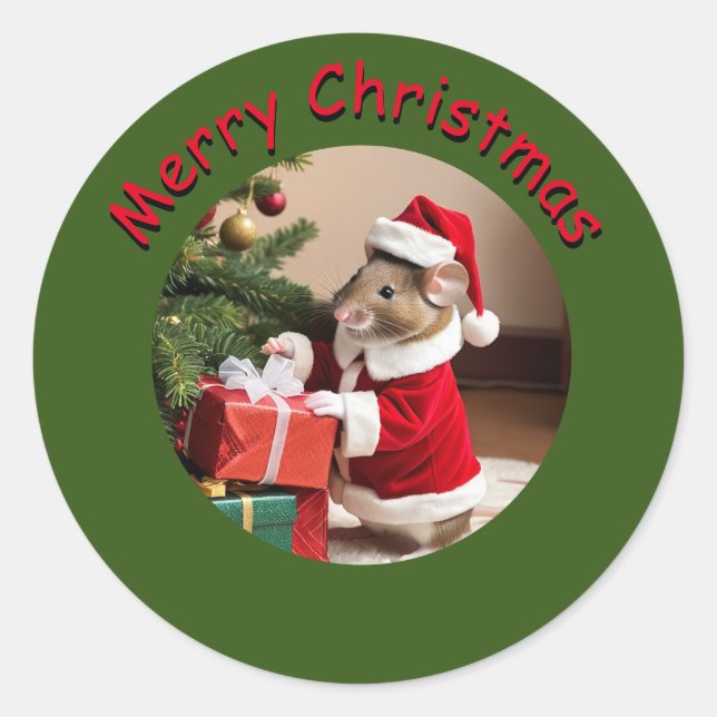 Sticker - Mouse Santa (Front)