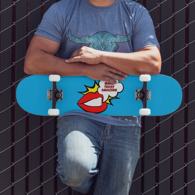 Sticker - Mouth Speech Bubble + YOUR TEXT & IDEA 1 Skateboard (Outdoor 3)
