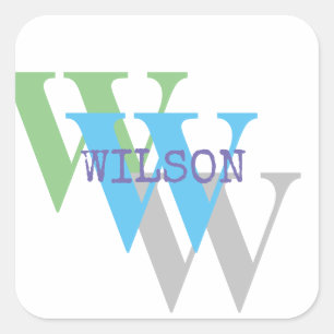 Sticker name monogram white
