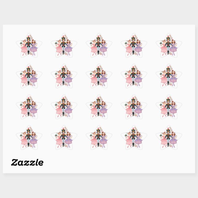 Sticker-Nutcracker Ballet-Whimsical Christmas Star Sticker (Sheet)