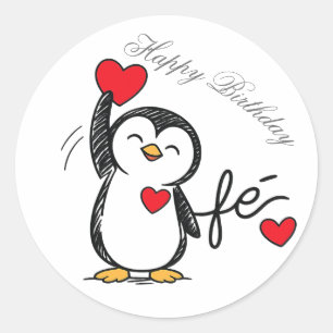 sticker of a happy penguin