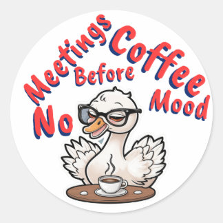 Sticker of swan with coffee