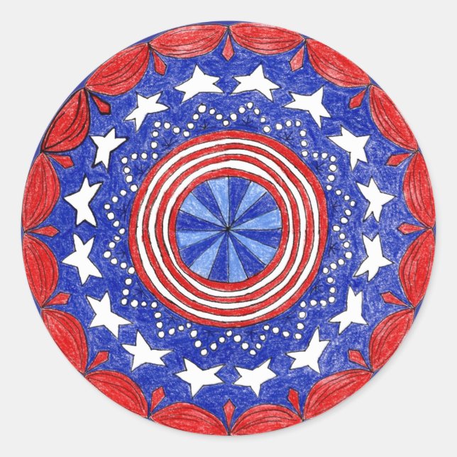Sticker Patriotic Round  (Front)