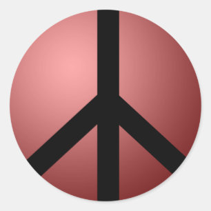 Sticker, Peace Sign, Red & Black Classic Round Sticker