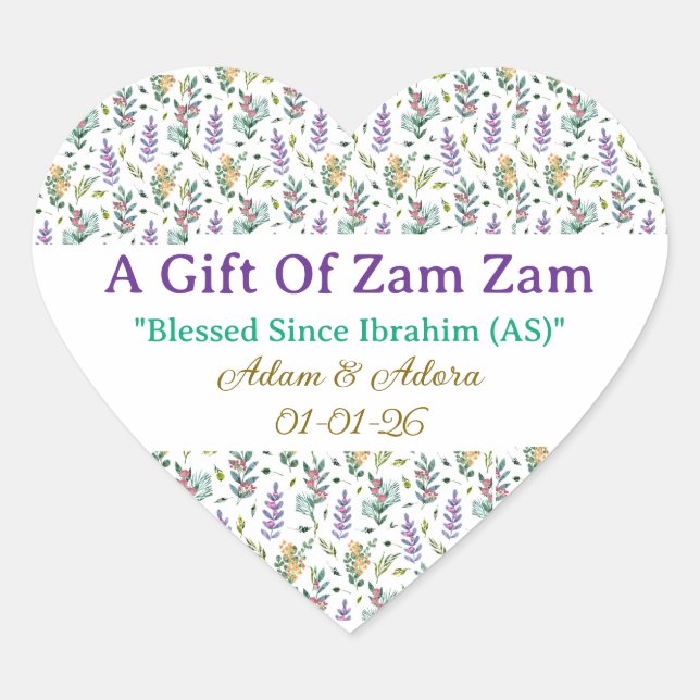 Sticker-Personalised Nikkah Zam Zam Water Stickers (Front)