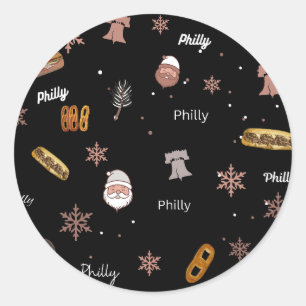 Sticker-Philly Christmas Classic Round Sticker