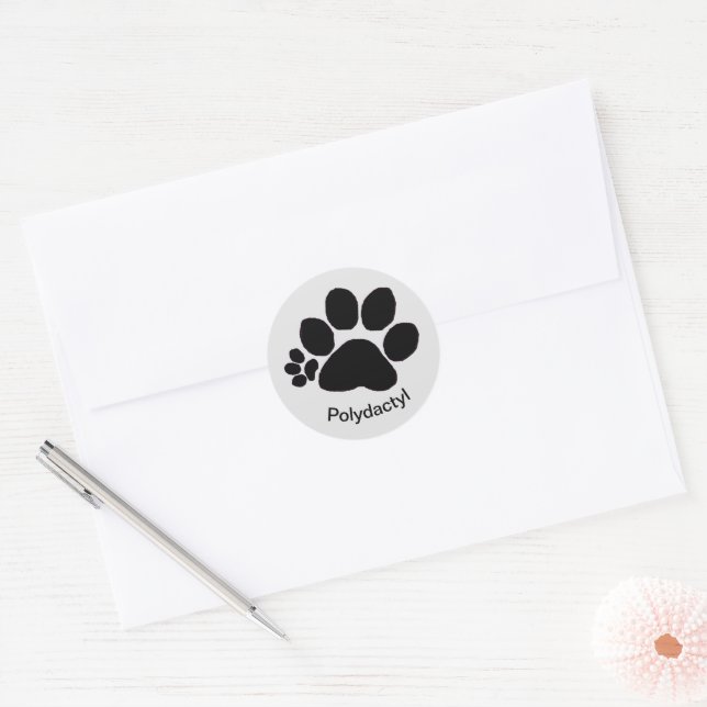 Sticker - Polydactyl Right Paw Print (Envelope)