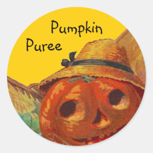 Sticker Pumpkin Harvest Home Canning Jar Circles