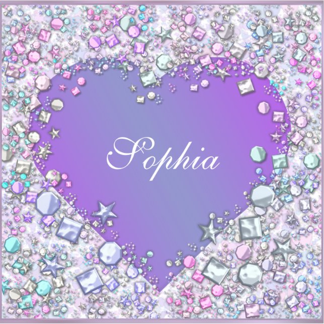 Sticker - Purple Gemstone Heart  (Front)