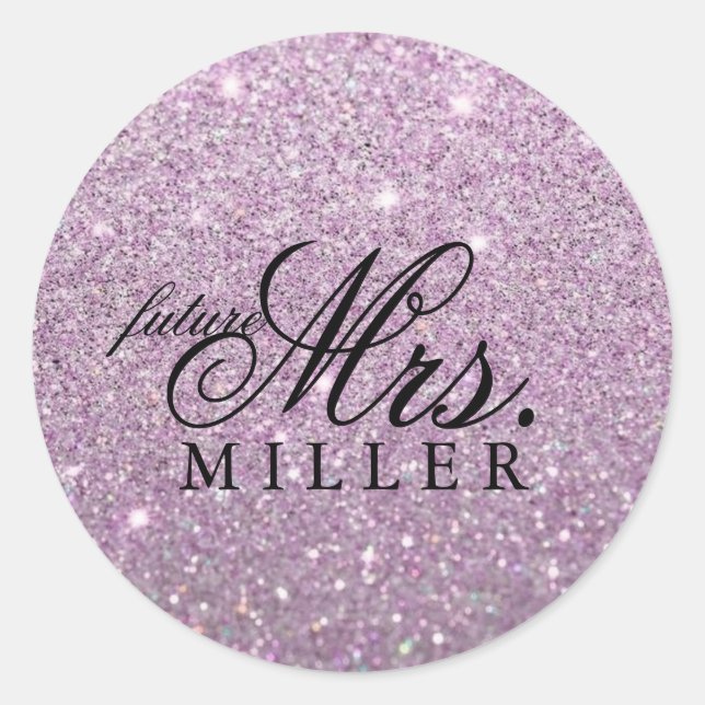Sticker - Purple Glitter Fab future Mrs. (Front)
