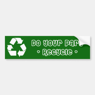 Sticker: Recycle Do Your Part Bumper Sticker