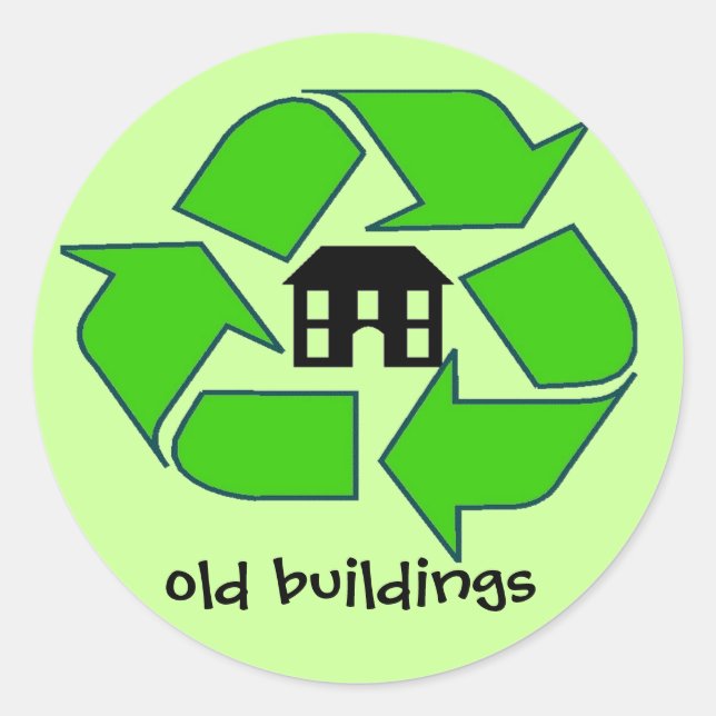 Sticker - Recycle - old buildings (Front)