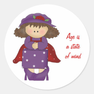 Sticker-Red Hat Ladies Classic Round Sticker