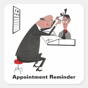 Sticker Retro Appointment Reminder Eye Check Chart