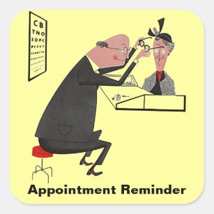 Sticker Retro Appointment Reminder Eye Check Chart