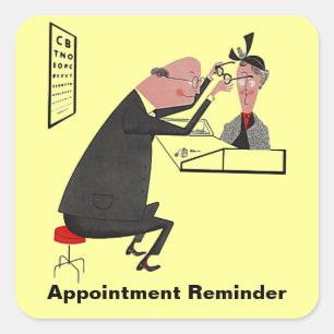 Sticker Retro Appointment Reminder Eye Check Chart