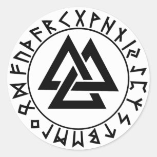 sticker round Tri-Triangle Rune Shield