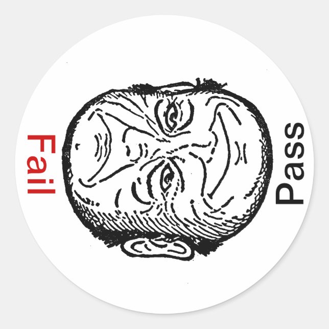 Sticker Sat Unsat Pass Fail Optical Illusion Man (Front)