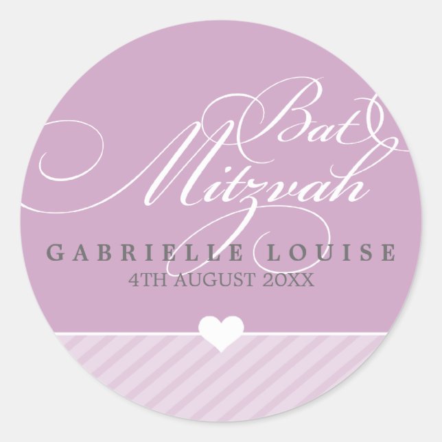 STICKER SEAL - BAT MITZVAH :: lovely type 4 (Front)