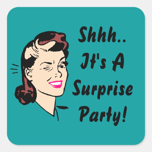 Sticker Shhh.. It's A Surprise Party! Wink Seals (Front)