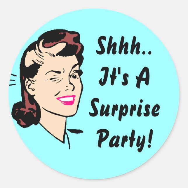 Sticker Shhh.. It's A Surprise Party! Wink Seals (Front)