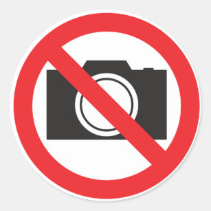 Sticker-Sign No camera Allowed Classic Round Sticker