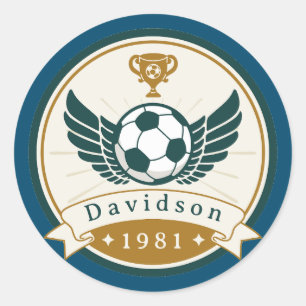 Sticker - Soccer Football - Personalised- Add Name