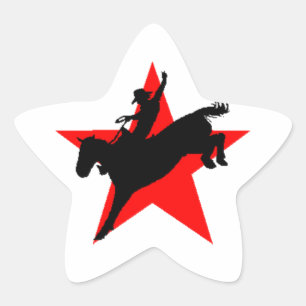 Sticker star rodeo bronc horse rider Stationery