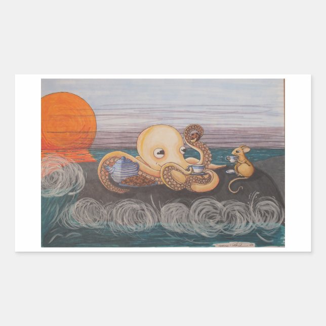 Sticker: Teatime Rectangular Sticker (Front)