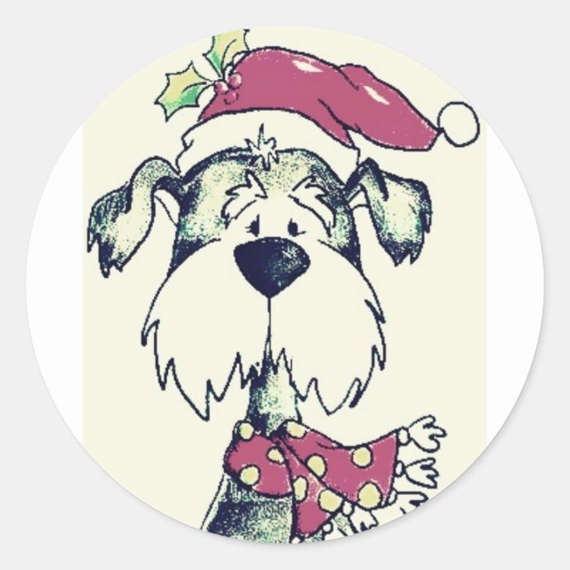 STICKER TO SAY **MERRY CHRISTMAS** WITH PUPPY (Front)