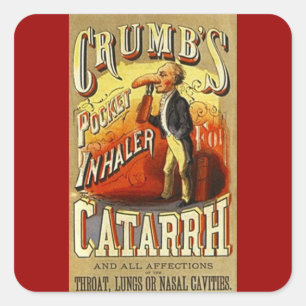 Sticker Vintage Advertising Inhaler Cure Catarrh