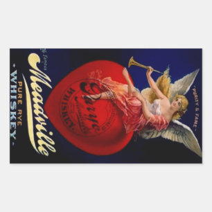 Sticker Vintage Meadville Pure Rye Whiskey Angel